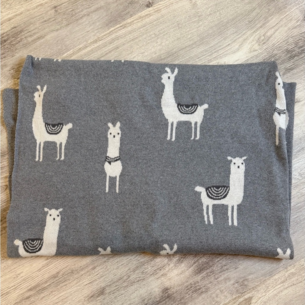 Gray Llama‎ Print Kids Blanket